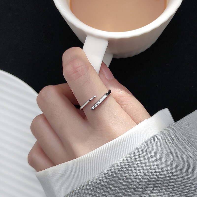 Nhẫn nữ bạc 925 Aura Silver đính đá có thể điều chỉnh size Jinny Ring-N10