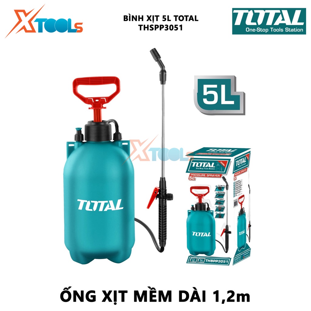 Bình xịt 5l TOTAL THSPP3051 | Bình xịt tưới cây Dung tích bình xịt: 5L Cần bơm bằng nhôm dùng để tưới cây và phun thuốc