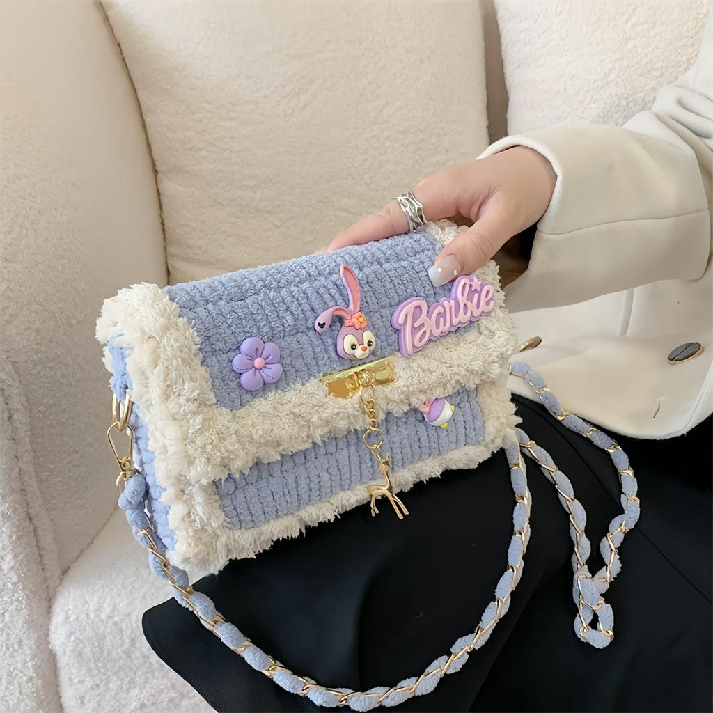 Túi len tự đan trang trí charm dễ thương, túi đeo chéo handmade tự đan - Có video hướng dẫn DIY506