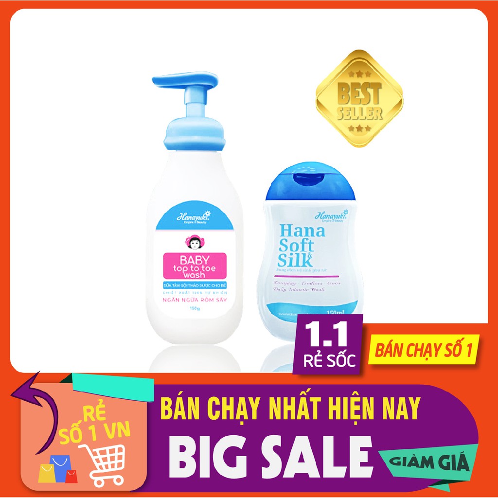 Bộ Đôi Sữa Tắm & Dung Dịch Vệ Sinh Hanayuki- CHÍNH HÃNG 100% - HANAYUKI CLINIC -Hanauki Center