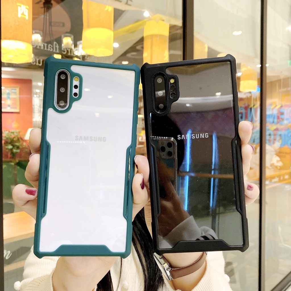 Ốp Điện Thoại TPU Acrylic Mềm Mặt Nhám Bốn Góc Chống Rơi Cho Samsung S21 Ultra Plus Note 10 Plus S10 Plus