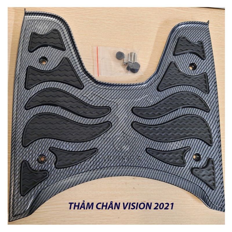 thảm để chân,lót sàn xe vision 2020 2021 2022 cacbon,crom.