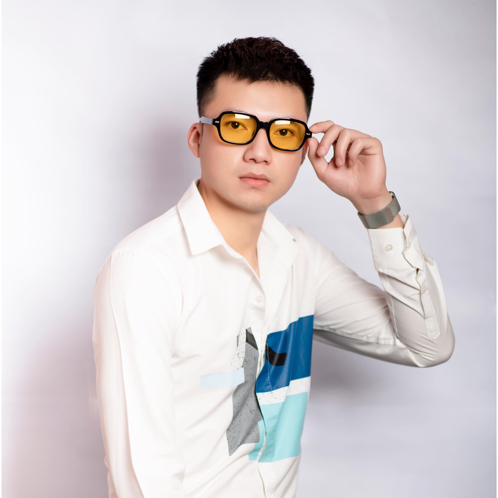 Kính mát nam nữ - Gọng kiếng sơn tùng màu vàng cực hót K319 htstore