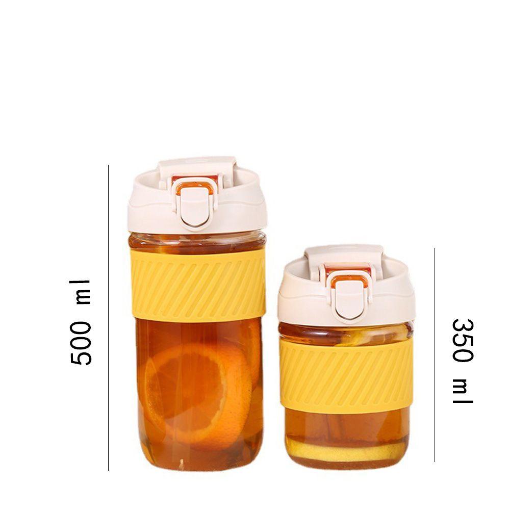 PISTA Bình Nước Thủy Tinh Dung Tích 350 / 500ml Có Ống Hút Tiện Lợi Khi Đi Du Lịch
