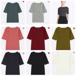 Áo thun tăm tay lỡ cổ thuyền Uniqlo - xách tay nhật