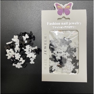 Set nơ nail đen trắng -Nơ Ngắn