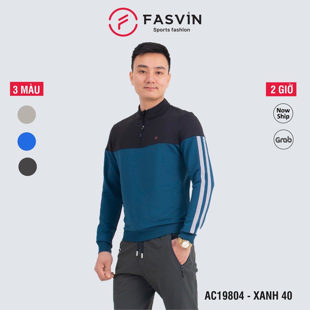 Áo thể thao nam Fasvin AC19804.HN cổ tàu chất vải thun dầy dặn mềm mại.