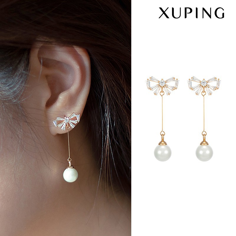 Bông Tai Nữ Mạ Vàng 18K, Thiết Kế Dáng Dài Cổ Điển Sang Trọng - XPBT44