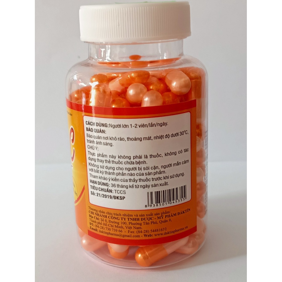 VITAMIN C Daktin Chai 100 viên giúp tăng cường sức đề kháng cho cơ thể