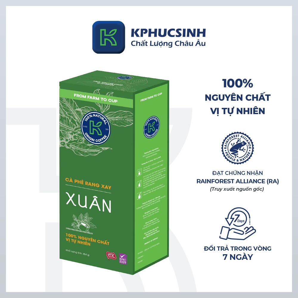 Combo 2 hộp cà phê rang xay xuất khẩu Xuân 454g/hộp KPHUCSINH - Hàng Chính Hãng