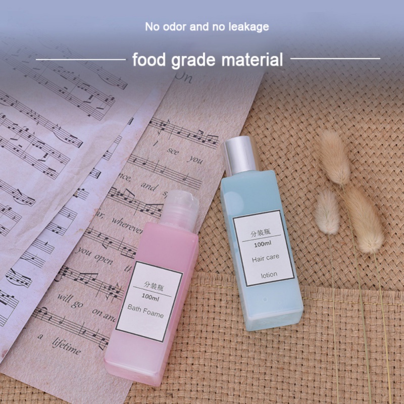 Chai Nhựa PE Hình Vuông Đựng Dầu Gội Sữa Tắm 100ml（no tags）