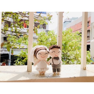 Đôi cô dâu chú rể bằng len
