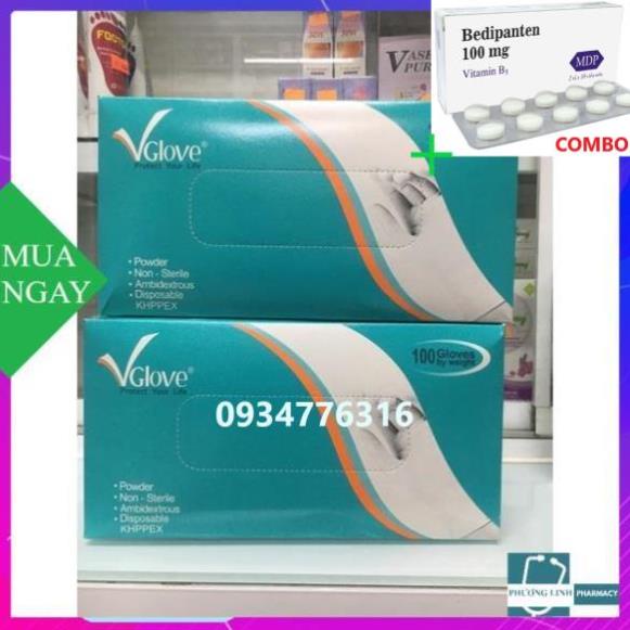 Combo Bedipanten 100mg +  Găng tay y tế Vglove hộp 100 chiếc ( M)