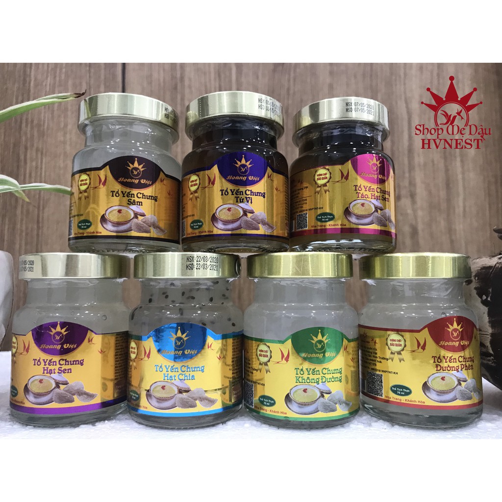 Tổ Yến Sào HOÀNG VIỆT (01 Hũ) Chưng Sẵn 70ML Nhiều Vị Đường Phèn, Hạt Chia, Sâm, Hạt Sen, Táo Sen, Tứ Vị, Không Đường | BigBuy360 - bigbuy360.vn