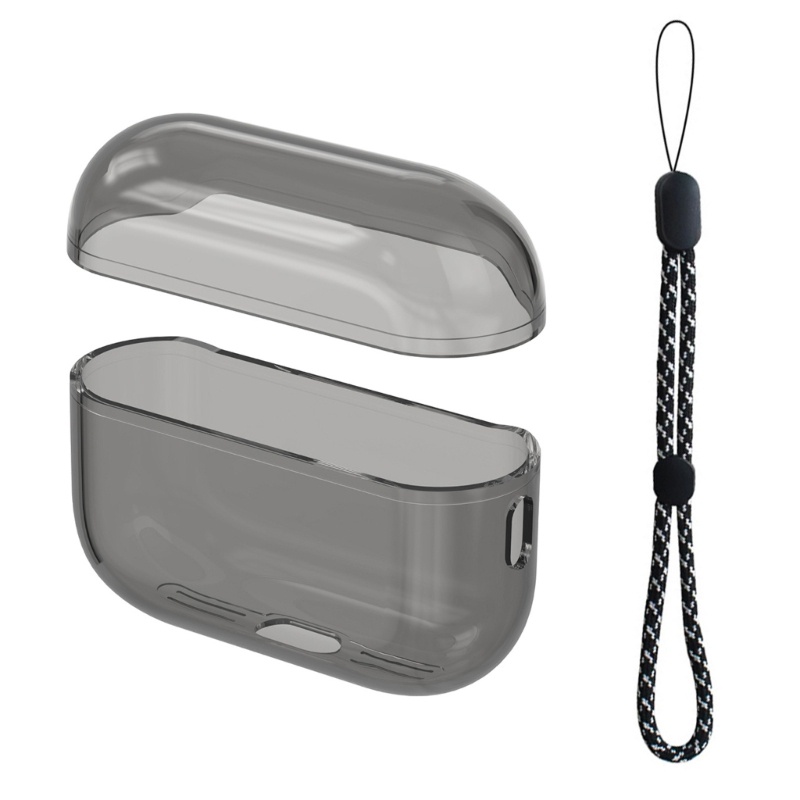 Vỏ Bảo Vệ Hộp Sạc Tai Nghe Pro 2 Mềm Trong Suốt Chống Sốc Kèm Dây Đeo