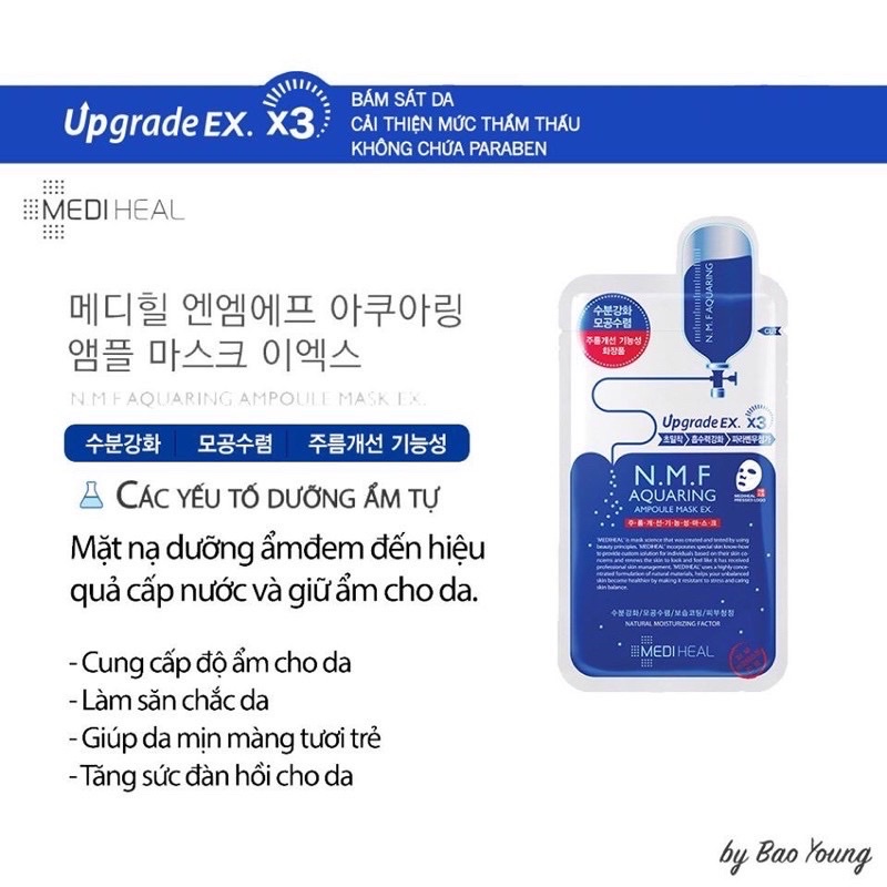 Hộp 10 Miếng Mặt Nạ Mediheal NMF Aquaring Ampoule Mask 27ml Cấp Ẩm Dưỡng Da