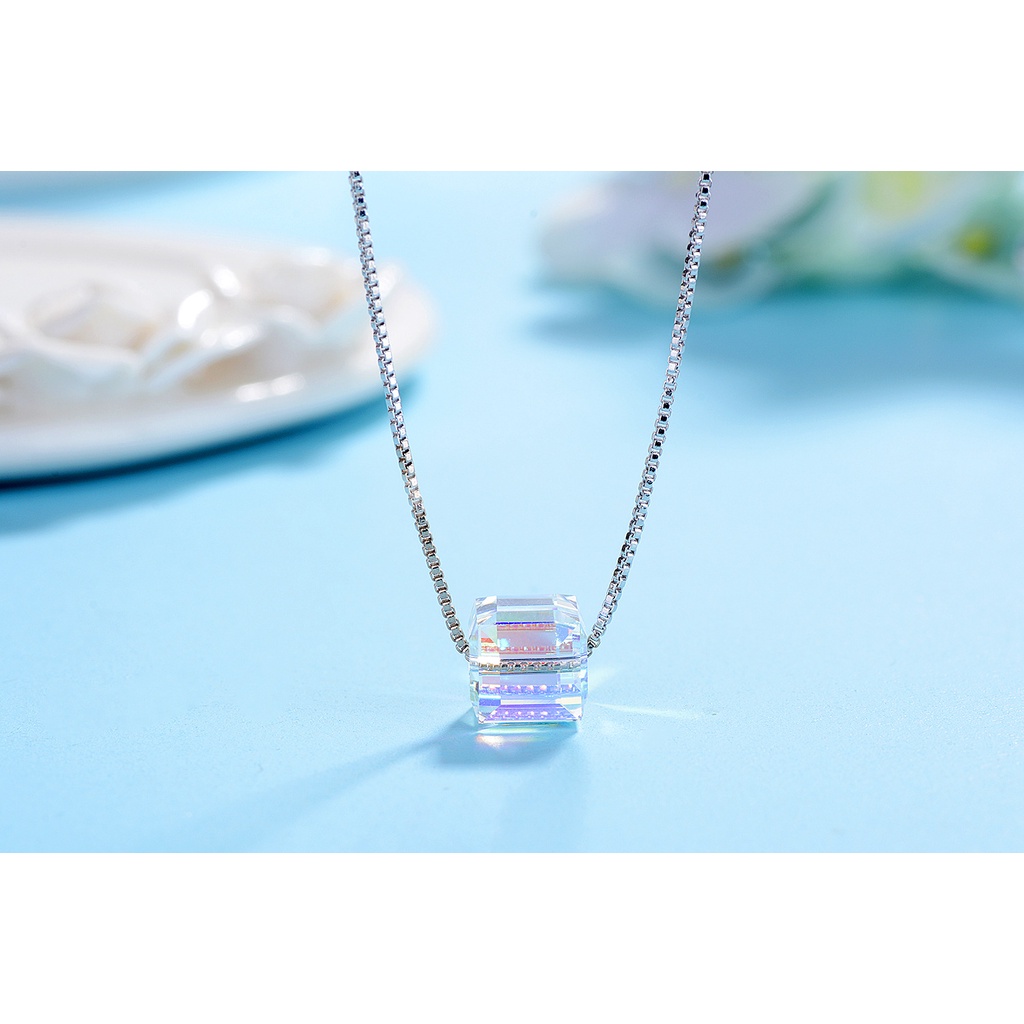 Dây chuyền bạc nữ đính đá thời trang đơn giản