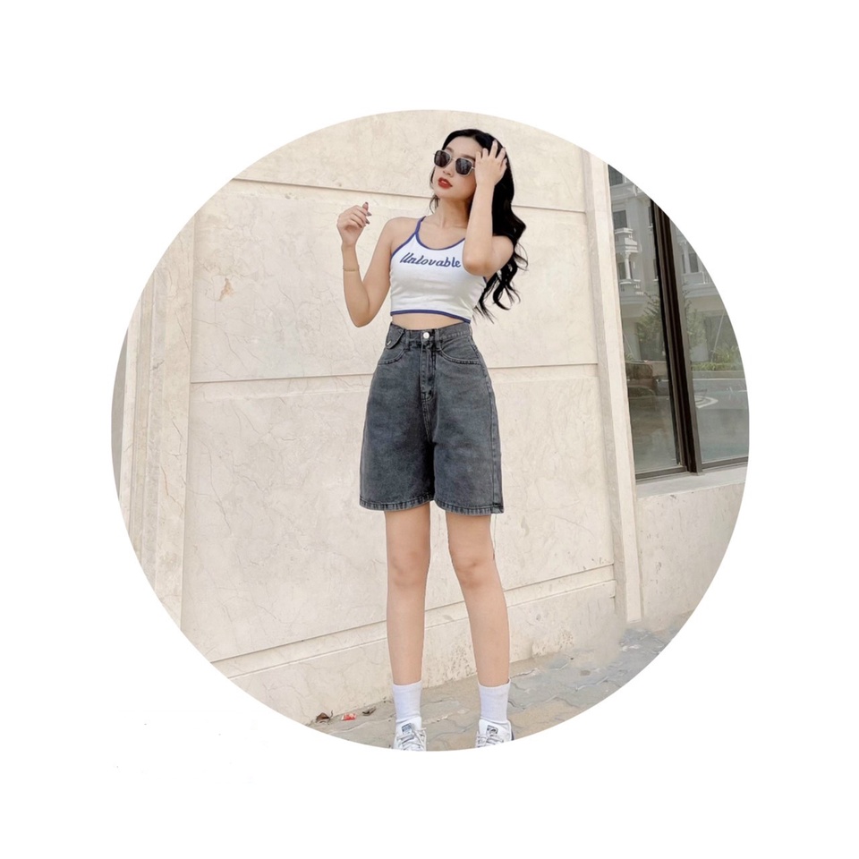 Quần Short Jeans Nữ Cao Cấp Túi Nắp Nhiều Màu Xinh Xắn OHS7061