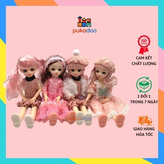  Búp bê barbie mắt 3D có khớp 30cm cao cấp Pukadoo búp bê dễ thương cho bé gái 