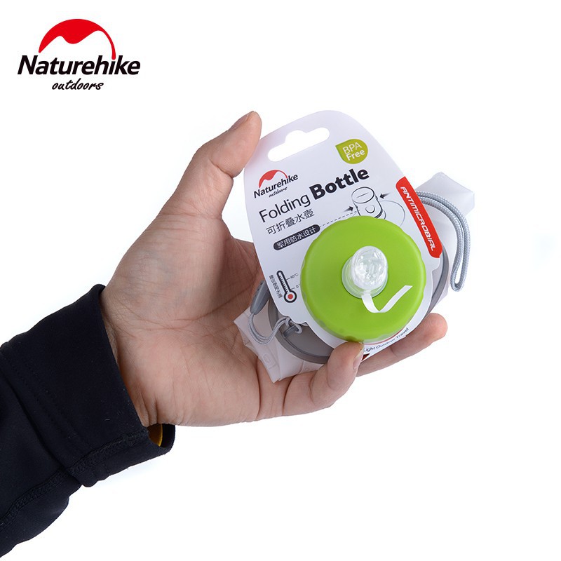 NatureHike  nước 500ml  bằng silicon có thể gấp gọn kèm ống hút thích hợp cho hoạt động ngoài trời