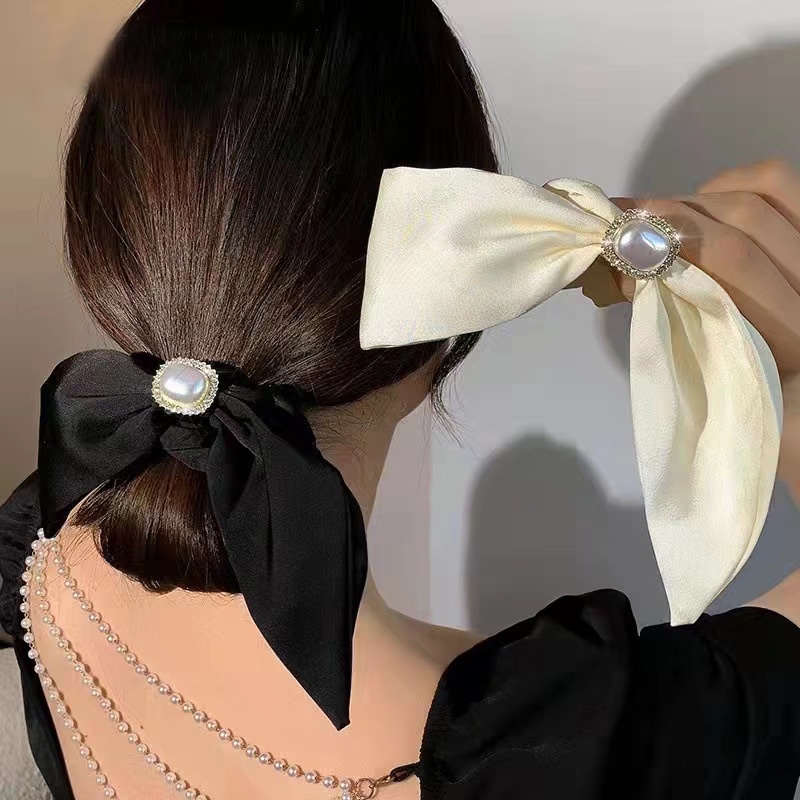 Dây Buộc Tóc Cao Su Co Giãn Hình Chiếc Nơ Phong Cách Hàn Quốc Thời Trang Cho Nữ