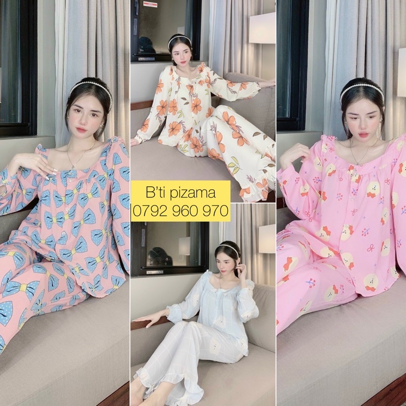 Bộ lụa pizama tiểu thư