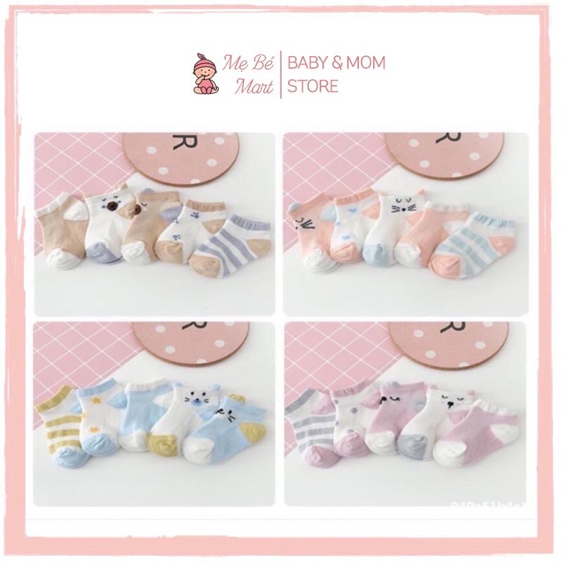 SET 5 ĐÔI TẤT LƯỚI ĐIỀU HOÀ KID SHOCK’S CỔ NGẮN CHO BÉ