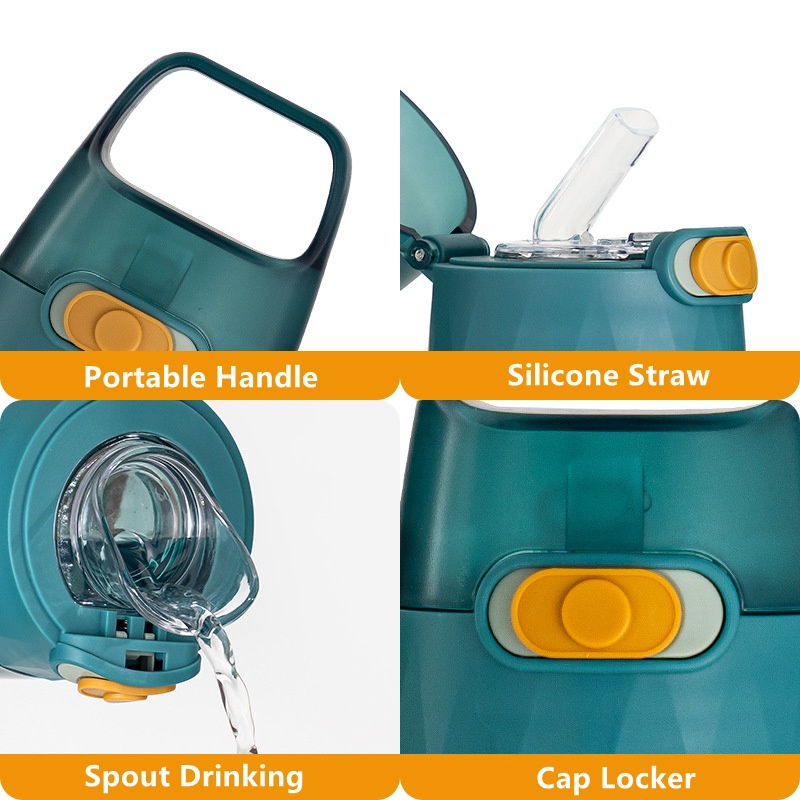 Bình nước Diller DB-015 chống tràn có ống hút tiện lợi dung tích 700ml