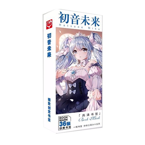 Bookmark Hatsune Miku hộp ảnh tập ảnh đánh dấu sách kẹp sách tiện lợi 36 tấm anime chibi quà tặng độc đáo