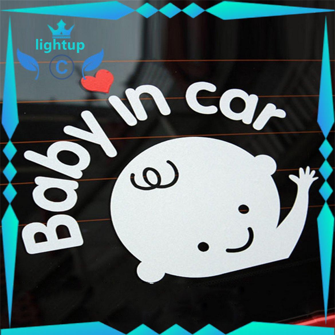 【 Nơi】Decal xe hơi BABY IN CAR (nhiều mẫu mã) Hình Dán Chữ "Baby In Car" Phản Quang "Cho Xe Hơi