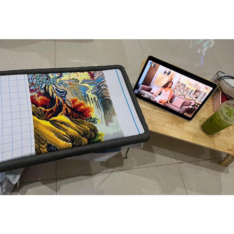 Bàn thêu 45x30 cm có video thật