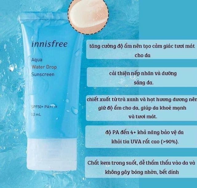 Kem Chống Nắng Dưỡng Ẩm Innisfree Aqua Water Drop Sunscreen SPF50+ PA++++ 50ml