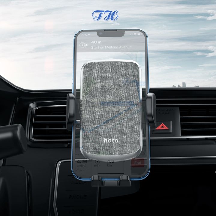 Giá đỡ điện thoại gắn cửa gió xe hơi hoco CA94 bọc vải sang trọng