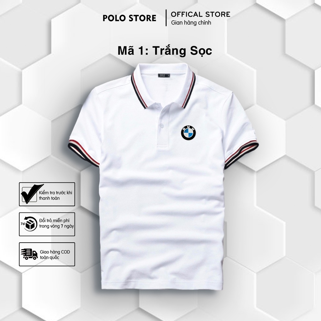 | LOGO THÊU | Áo thun Polo BMW Thêu Cao Cấp - Polo có cổ Thêu Logo Hãng Xe Ô tô nhiều màu Sang trọng, Lịch lãm
