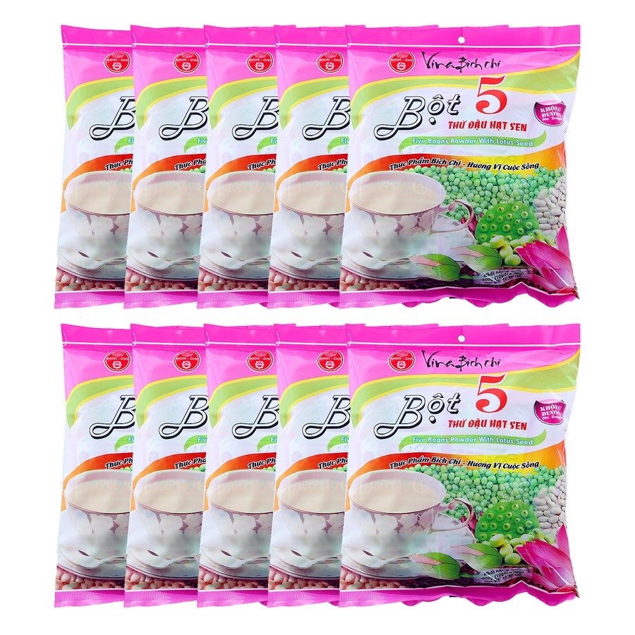 Bột 5 thứ đậu Hạt Sen Bích Chi không đường 300g/bịch