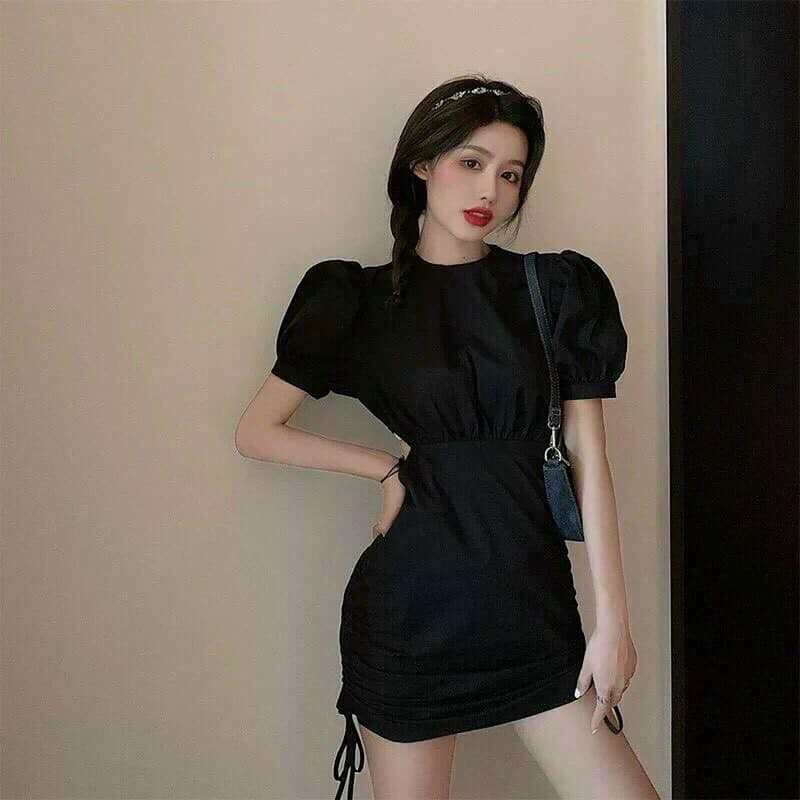 Đầm Tay Phồng Phối Dây Rút Thời Trang Đáng Yêu Dịu Dàng Thanh Lịch | BigBuy360 - bigbuy360.vn