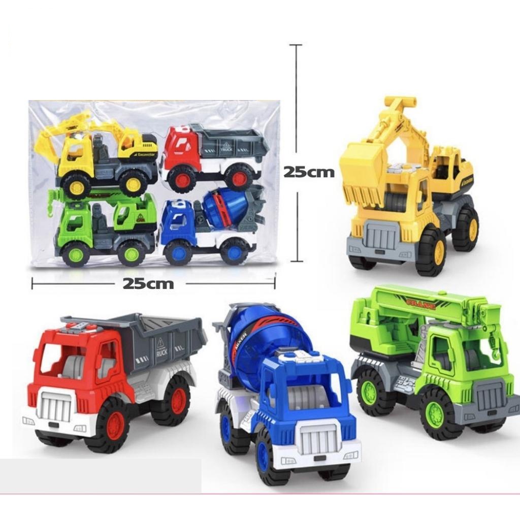 Đồ chơi - Sét 4 xe công trình nhiều màu sắc cho bé