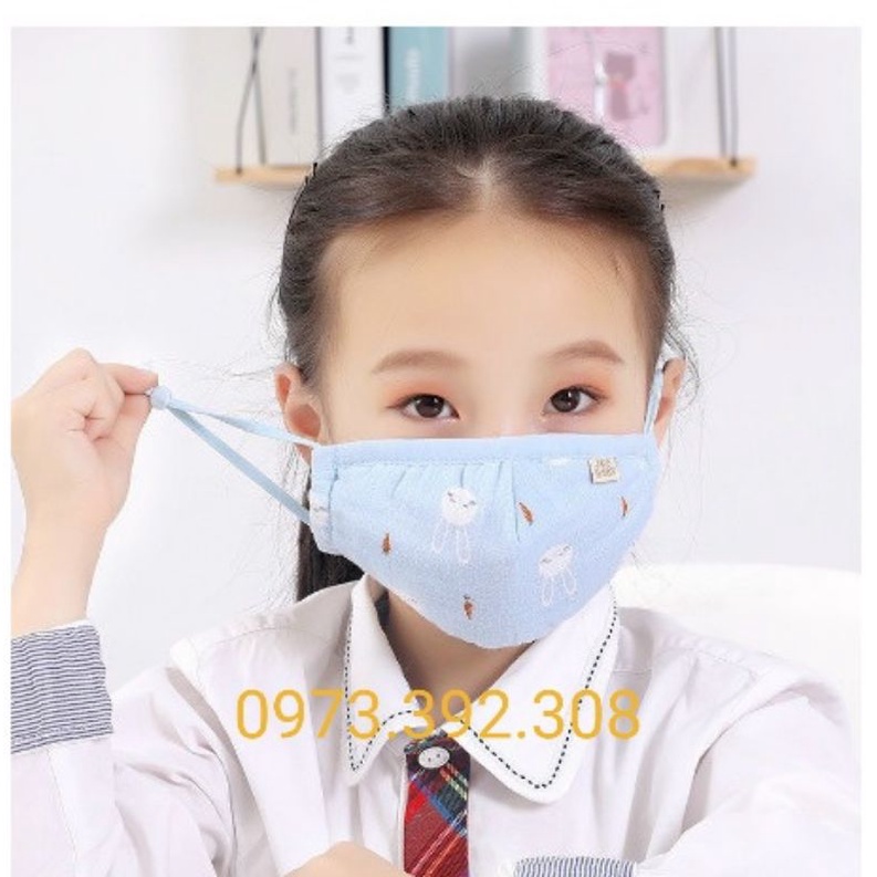 Mẫu Mới - Khẩu Trang Xô 4 Lớp Kháng Khuẩn Túi Zip Cho Bé