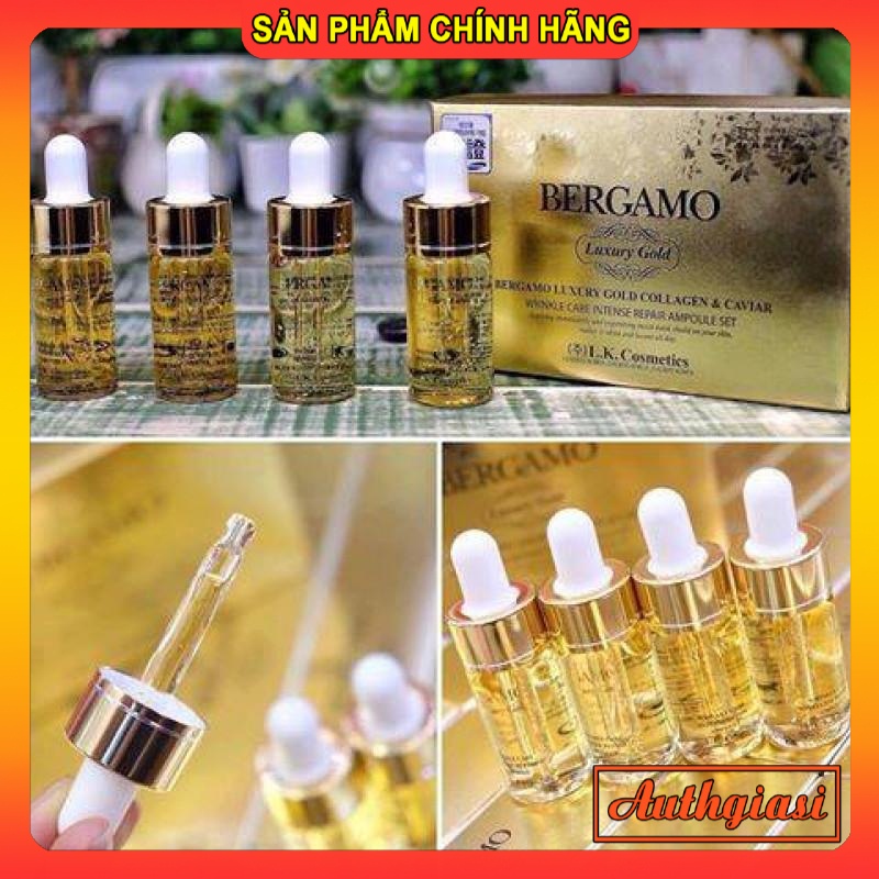 Serum Bergamo Snow White Vita dưỡng trắng \ Luxury Gold phục hồi da \ Pure Snail cấp ẩm 13ml