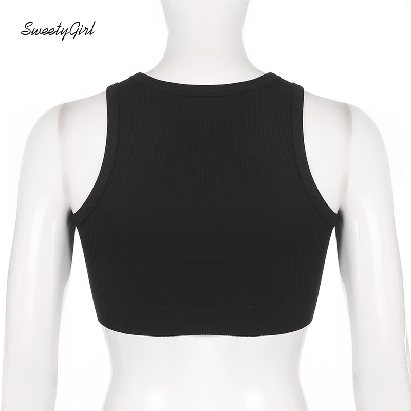 Áo Tank Top Thể Thao Cổ Tròn In Chữ Thời Trang Dành Cho Nữ