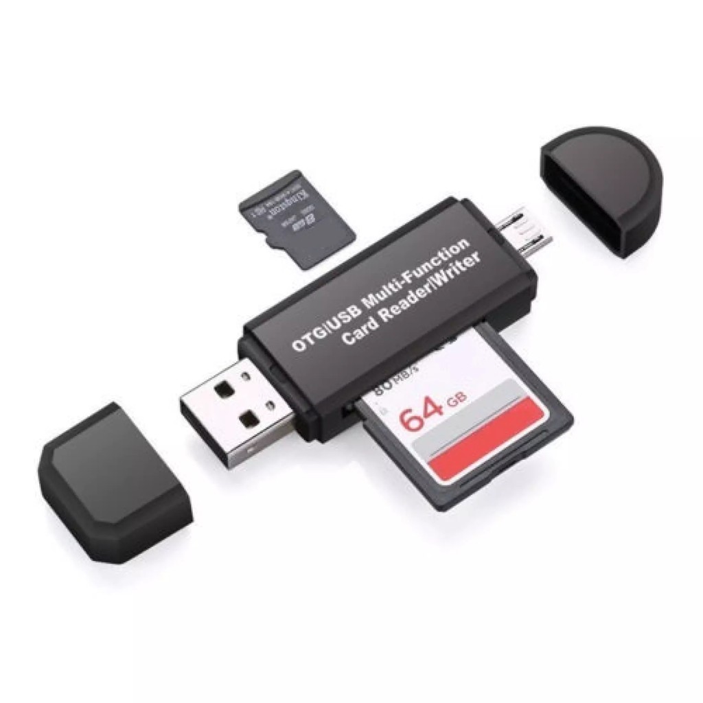 Đầu đọc thẻ nhớ SD, TF cho PC, điện thoại có cổng USB, Micro hỗ trợ kết nối OTG