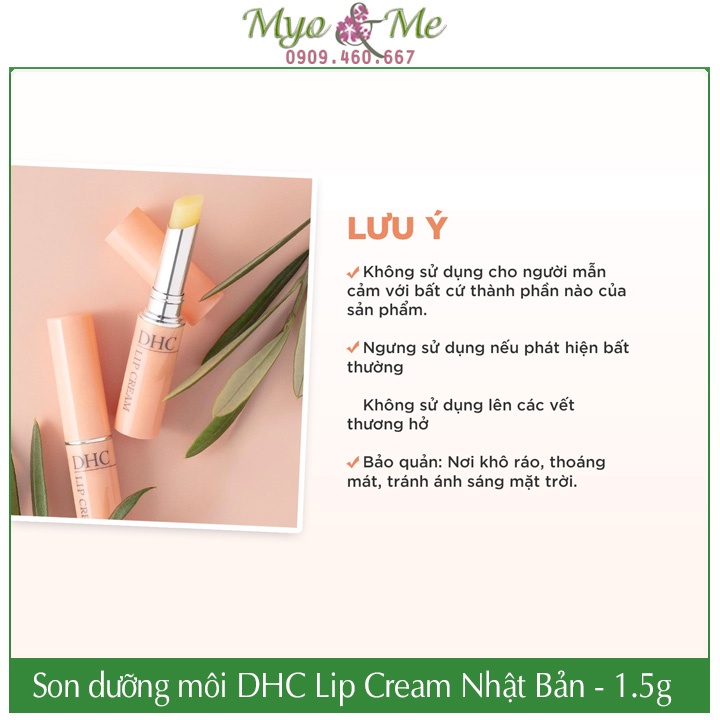 Son dưỡng DHC không màu Nhật Bản chiết xuất dầu olive giúp giảm thâm môi - DHC Lip Cream 1.5g