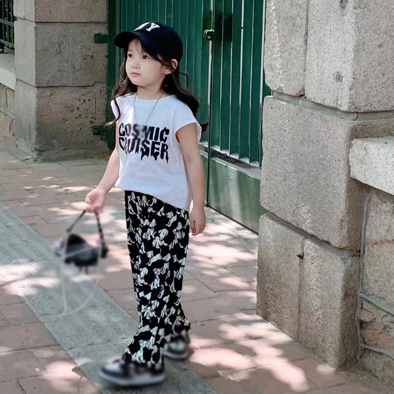 Se7en Bộ Quần Áo Mùa Hè Không Tay In Chữ Giản Dị Phong Cách Hàn Quốc Dành Cho Bé Gái