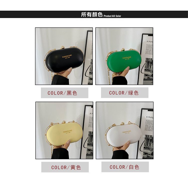 Túi Đeo JASMIN NOIR Chéo Da PU Dáng Tròn Phối Dây Xích Thời Trang Cao Cấp Cho Nữ