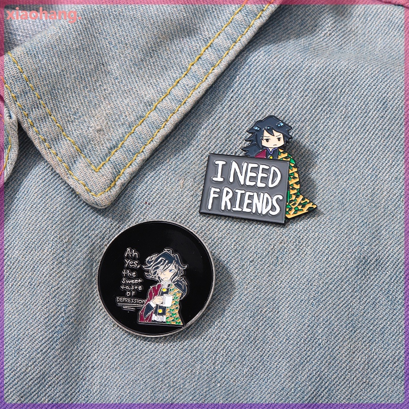 Ghim Cài Áo Tráng Men Hình Nhân Vật Hoạt Hình Demon Slayer