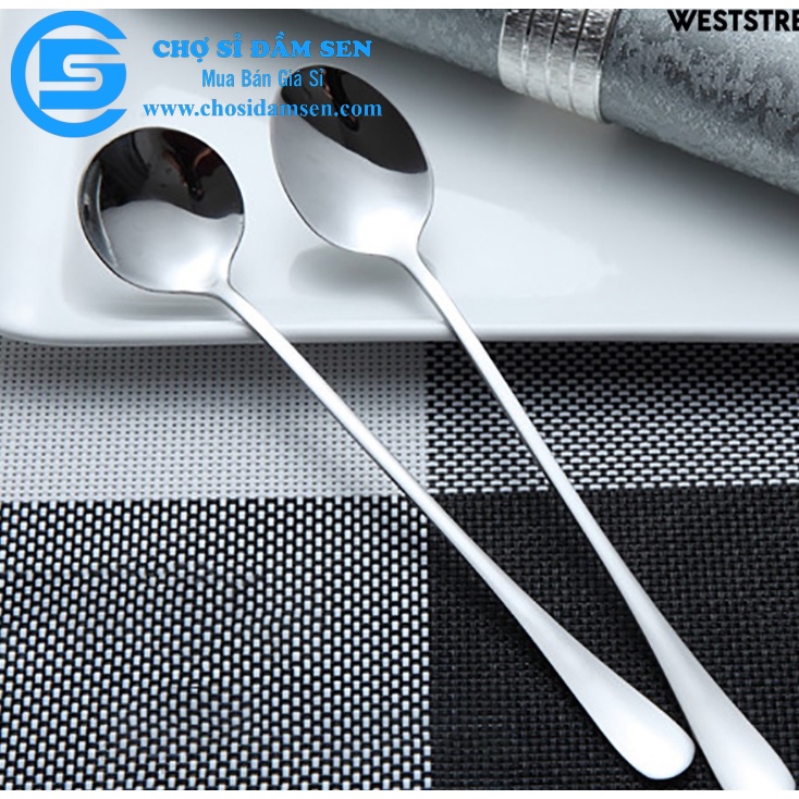 [combo10] Muỗng inox dài Muỗng cà phê chất liệu thép không gỉ thiết kế tay cầm dài tiện dụng G337-Muongcafe