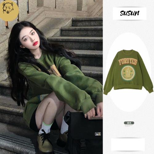 Áo sweater nữ form rộng Hàn Quốc dài tay siêu hot 2021, áo len nữ dáng rộng dài hot trend 2021 (kèm ảnh thật)