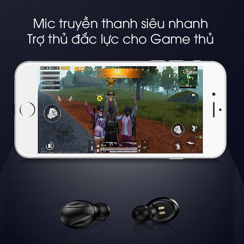 Tai nghe bluetooth gaming mini không dây nhét tai có mic tws 5.0 HIFI XG12 thể thao cho Samsung iphone Sony blutooth
