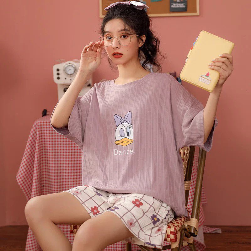 [SẴN] Đồ ngủ ngắn, đồ mặc ở nhà Quảng Châu, pijama bông cotton thoáng, style Hàn Quốc họa tiết dễ thương | BigBuy360 - bigbuy360.vn