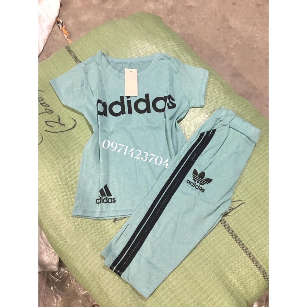 Bộ cotton Nữ Set Bộ Lửng Thun adidas Đồ Bộ Mặc Nhà free size từ 50 kg đổ về.